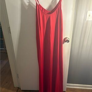 SHEIN Curve Vibrant  maxi Red Dress